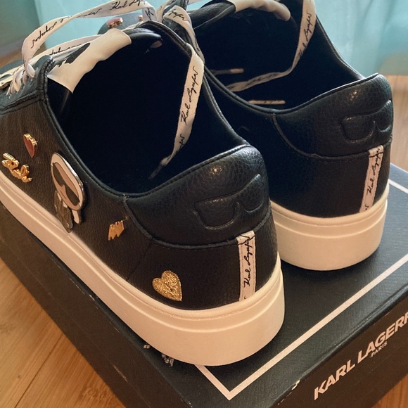 Karl Lagerfeld Black Sneakers with Red and White Details - Picture 4 of 7